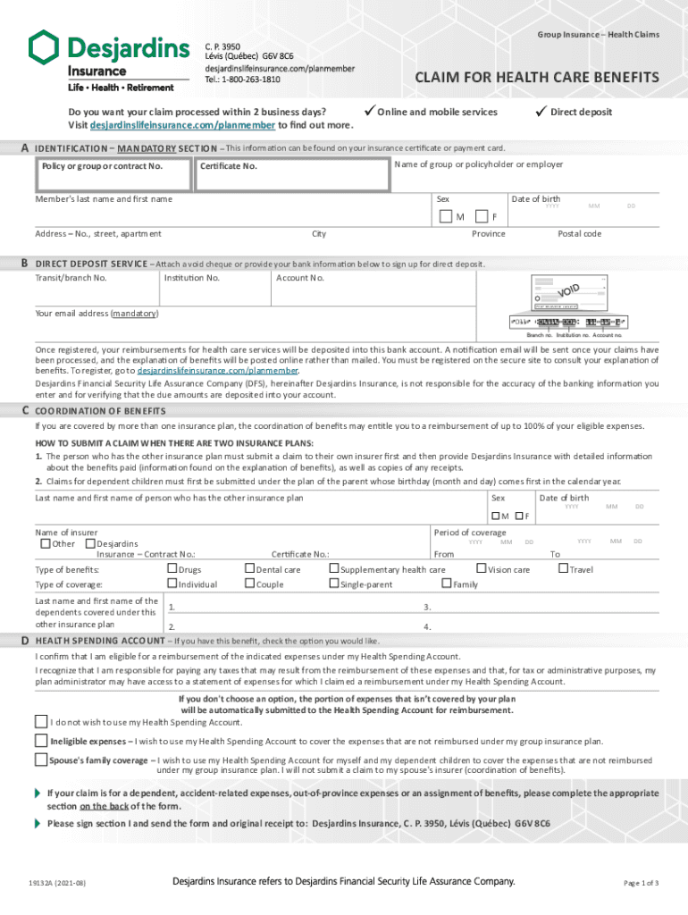  How to Submit a Claim DFS Desjardins Life Insurance 2021-2024