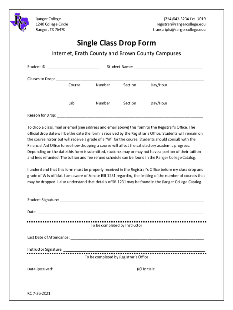  Ranger College Transcript September 2021-2024