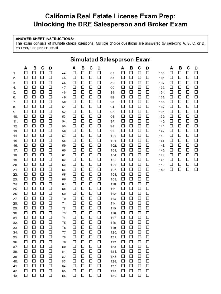 Preparing for the Exam California Department of Real Estate 2021-2025