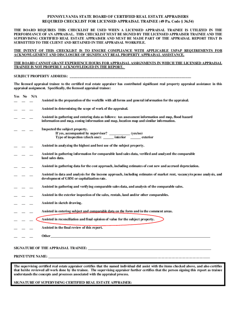 PENNSYLVANIA STATE BOARD of CERTIFIED REAL ESTATE PA Gov  Form