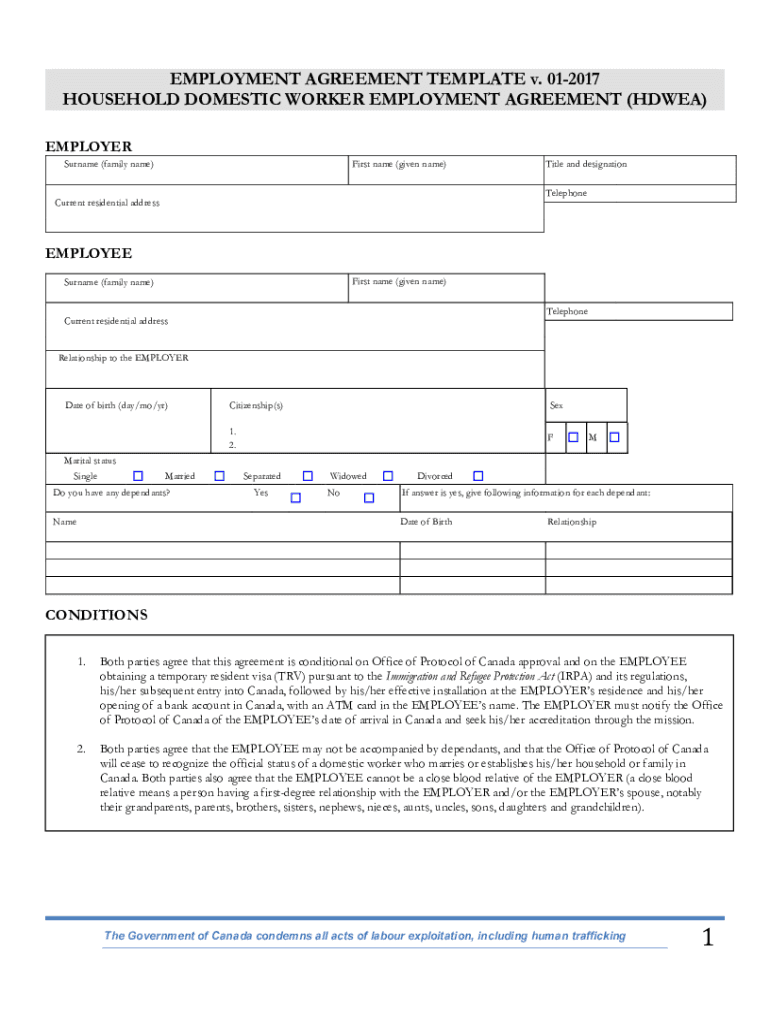  EMPLOYMENT CONTRACT TEMPLATE V International Gc Fill 2017-2024