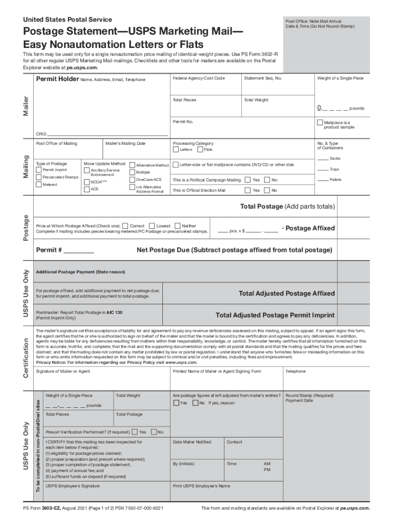 Get and Sign Form USPS PS 3602 R Fill Online, Printable, Fillable 2021-2022