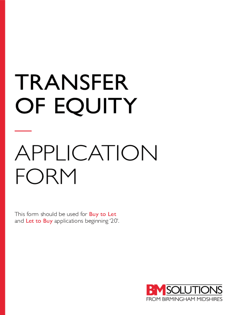 Get and Sign Transfer of Equity Application Form BM Solutions 2020-2022