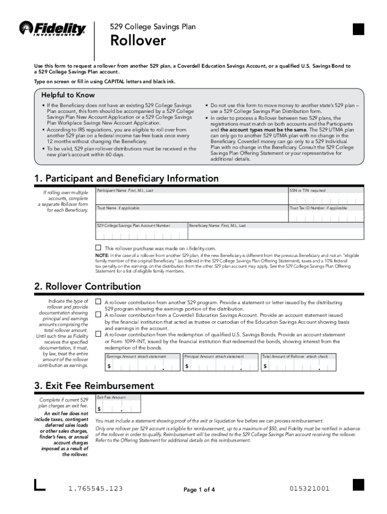  Cdn Unite529 ComjcdnfilesCollegeChoice Advisor 529 Savings Plan Incoming Rollover Form 2020-2024