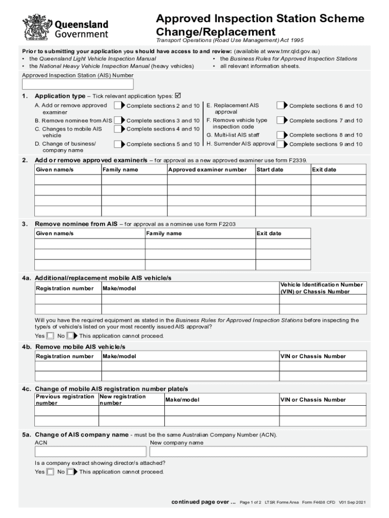 Get the Approved Inspection Station Scheme Change  Form