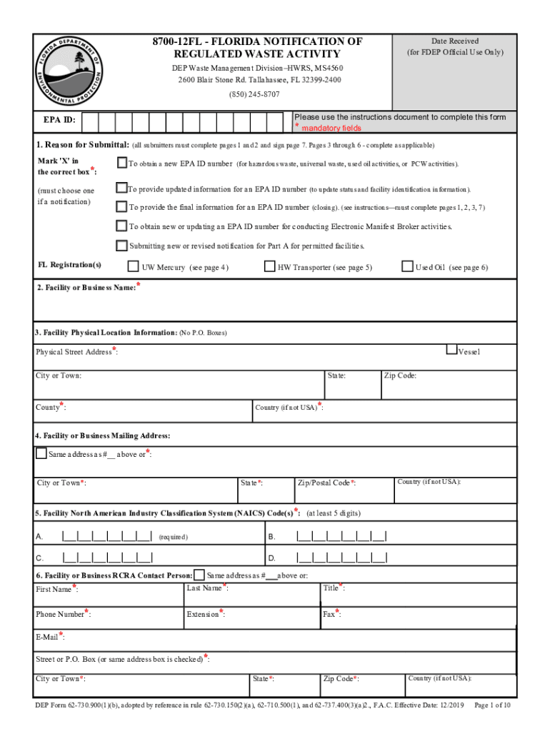  PDF 8700 12 FL Notification Form Florida Department of 2019-2024