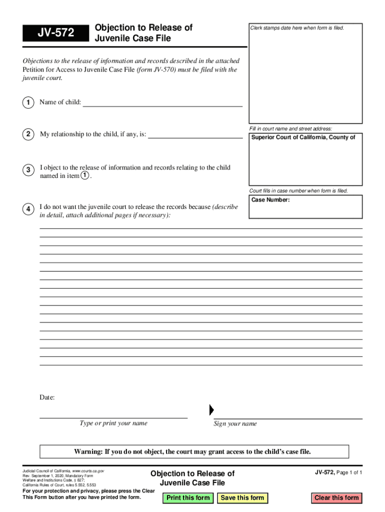  Form JV 572 Sdcourt Ca Fill and Sign Printable 2020-2024