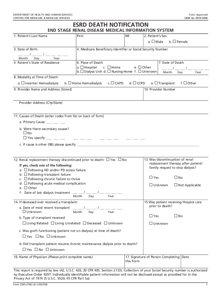 Death Notification Form