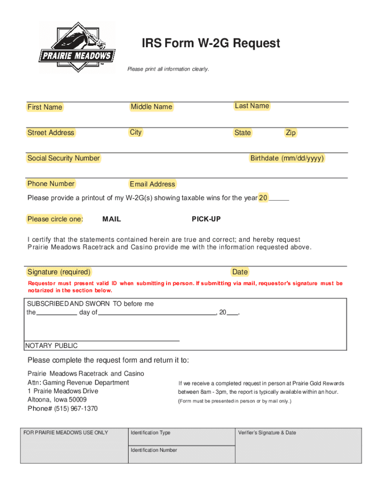 Form W 2G Rev January Internal Revenue Service