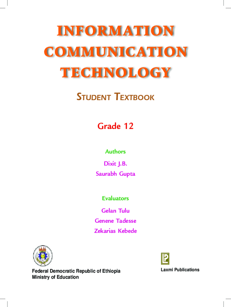 Ethiopian Grade 7 Information and Communication Technology Students Text Book and Guide PDF