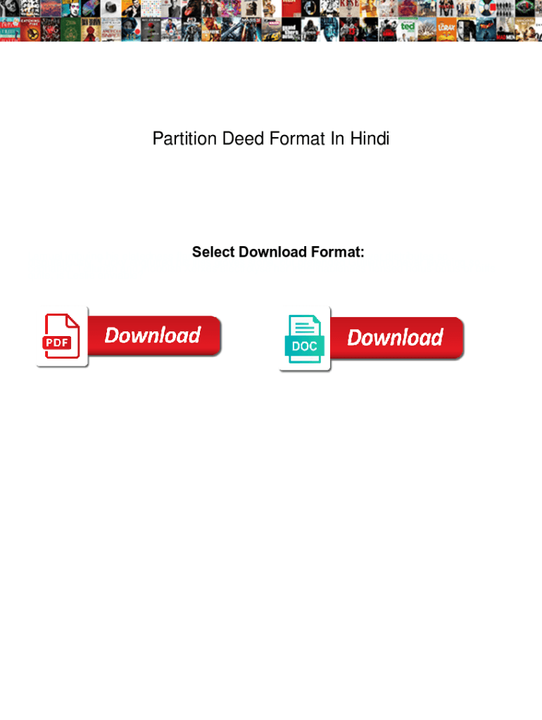 Partition Deed Format in Hindi PDF