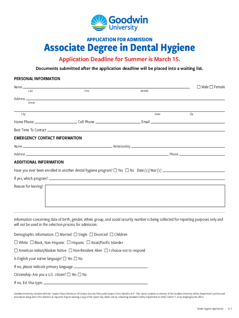 Dental Hygiene a S DegreeSt Petersburg College  Form