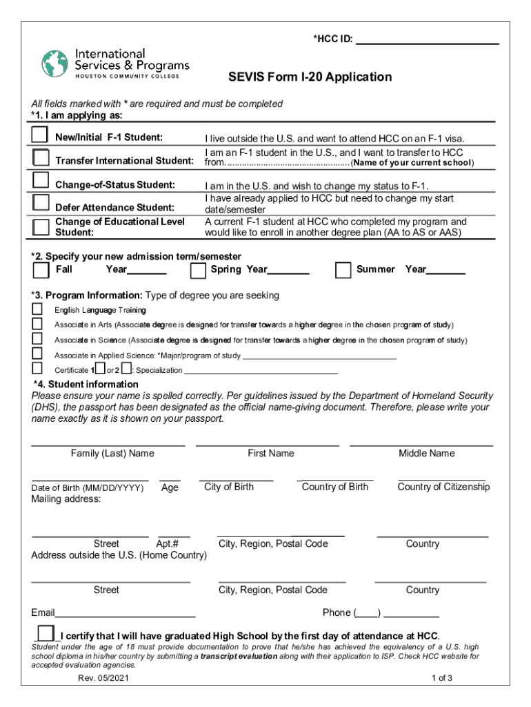  Sevis I 20 Form Application Fill Online, Printable 2021-2024