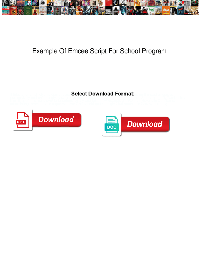 Sample Script for Emcee in School Program PDF  Form