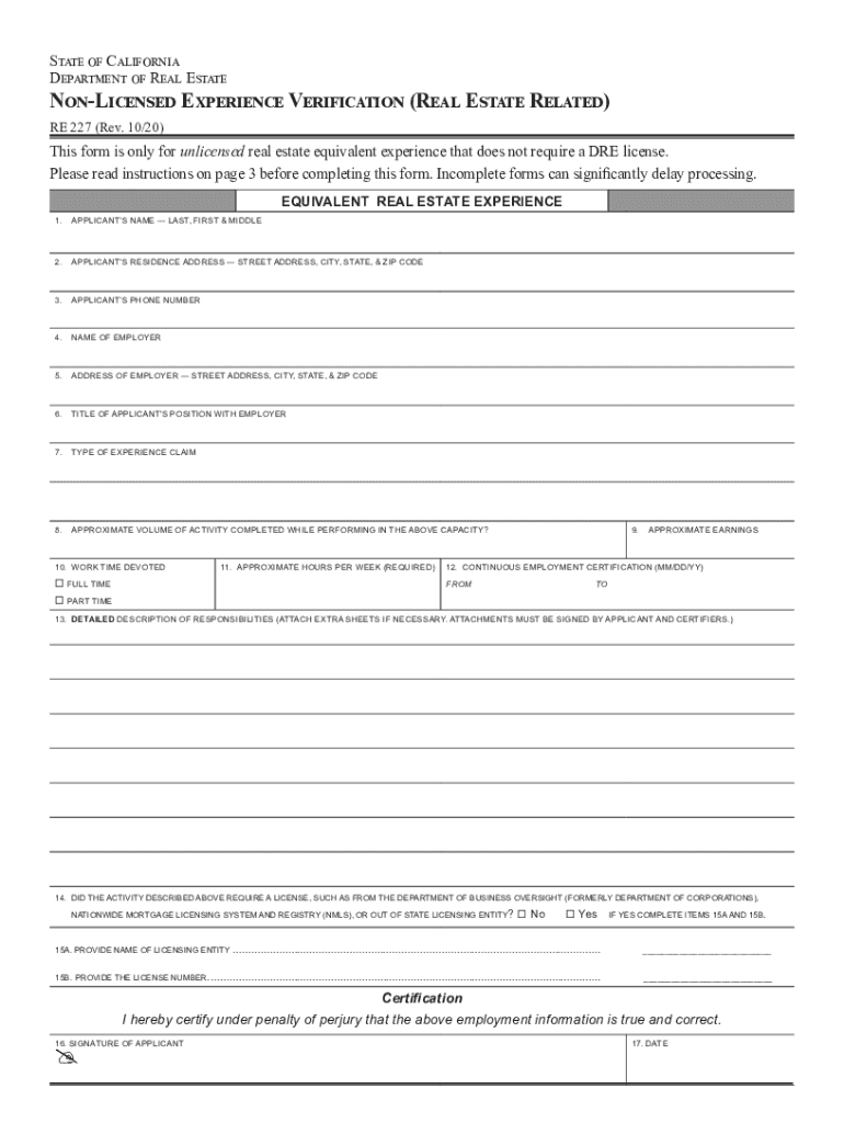  Examinations Forms DRE California Department of Real 2020-2024