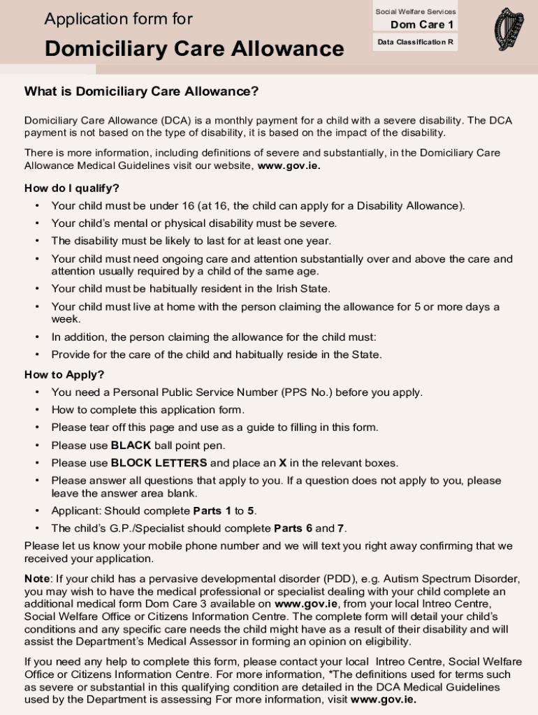  Application Form for Social Welfare Assets Gov Ie 2023-2024