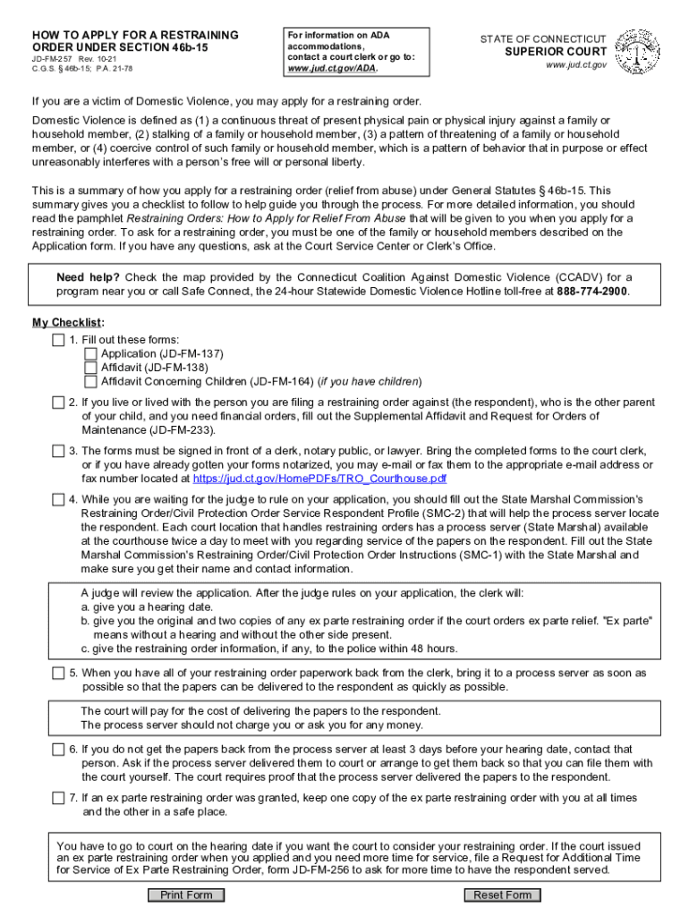  HOW to APPLY for a RESTRAINING ORDER under SECTION 46B 15 2021-2024