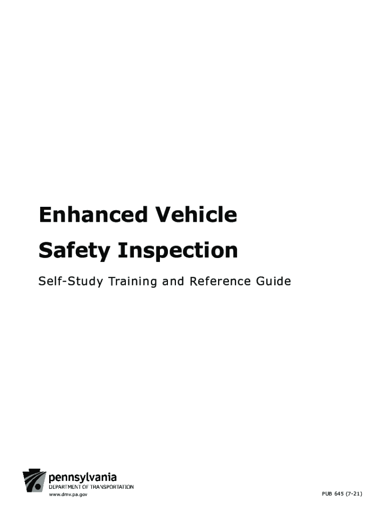 Get and Sign Enhanced Vehicle Safety Inspection PennDOT Home 2021-2022 Form
