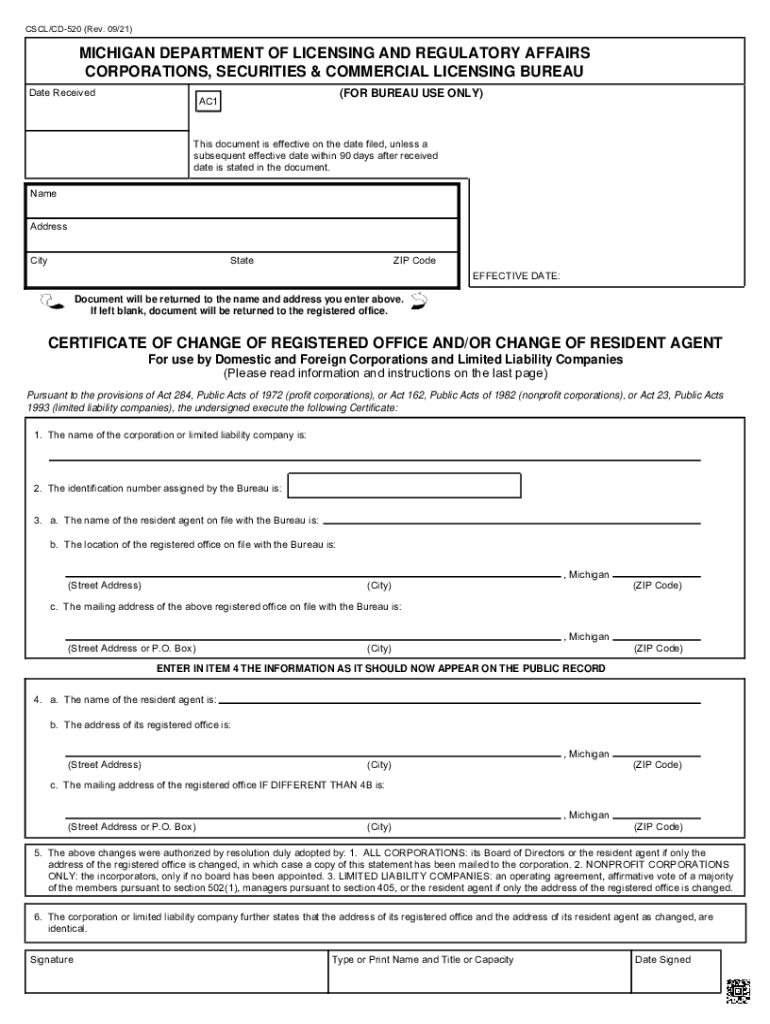  MICHIGAN PROFIT CORPORATION FILING INFORMATION 2021-2024