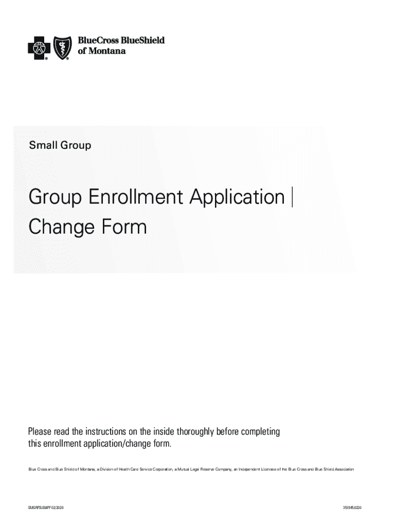 Group Enrollment Application Change Form Fill and Sign