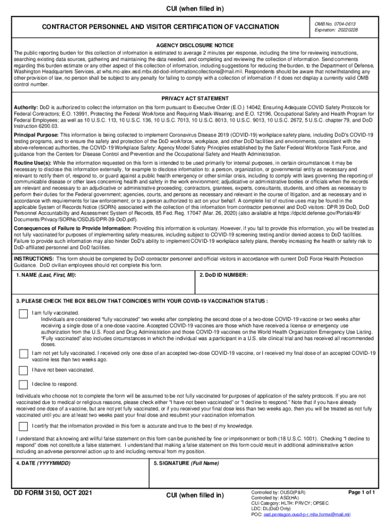  Fill Fillable CUI When Filled in CERTIFICATION of 2021