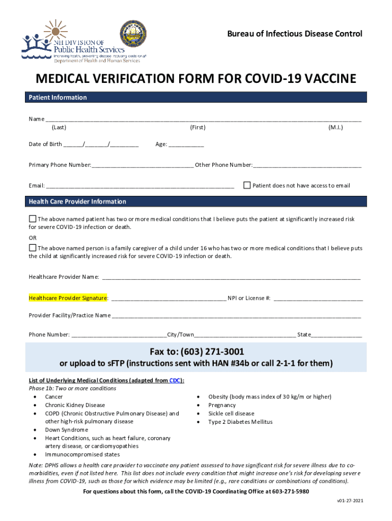  Bureau of Infectious Disease Control NH COVID 19 Employer 2021-2024