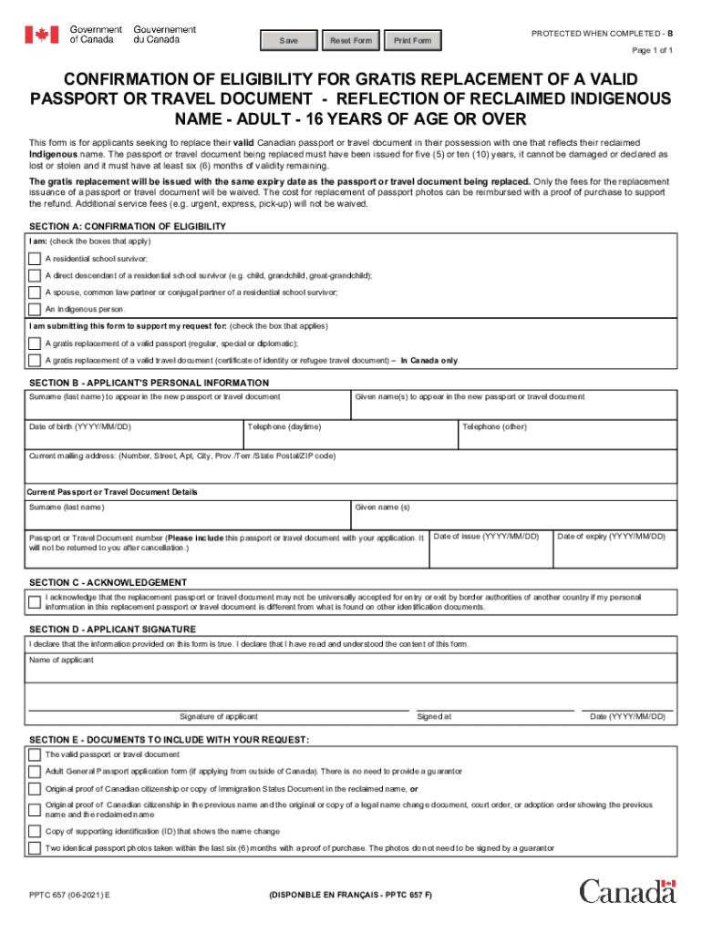 PPTC 657 E  Form