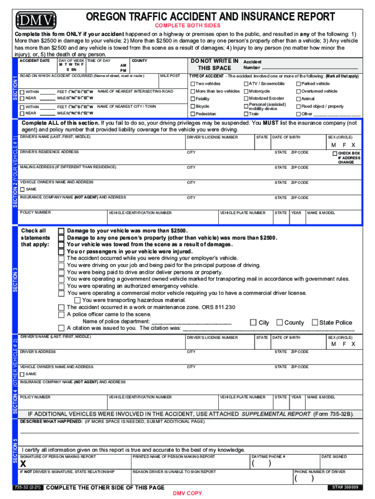 Get and Sign Oregon Dmv Accident Report Form AMGAZ Pl 2021-2022