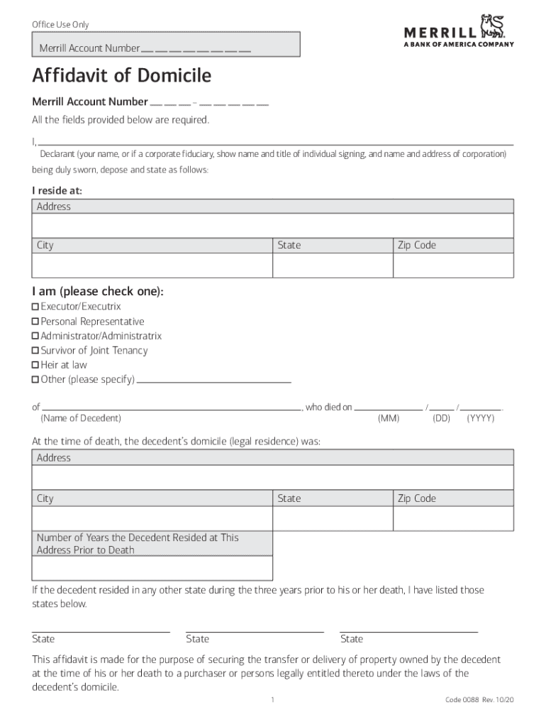  Affidavit of Domicile Merrill Lynch 2020-2024