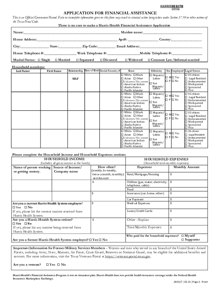 Www Harrishealth OrgSiteCollectionDocumentseligibilityHow to Get Your Harris Health Financial Assistance  Form