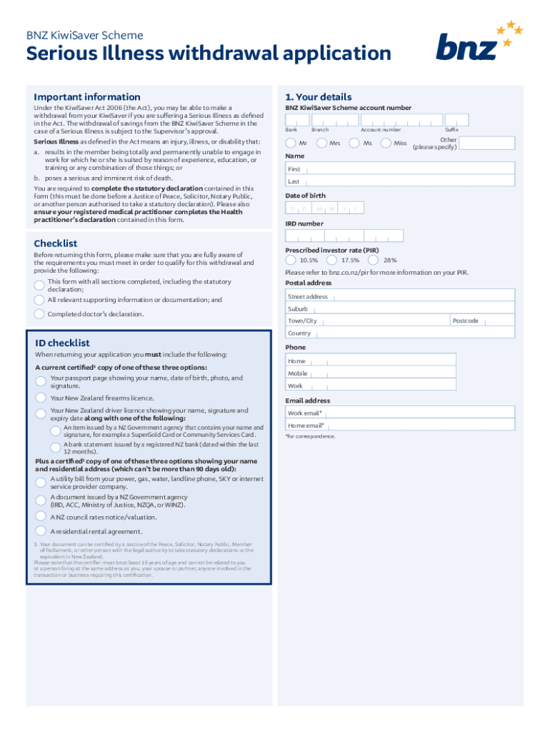  Bnz Kiwisaver Withdrawal Form Fill Online, Printable 2020