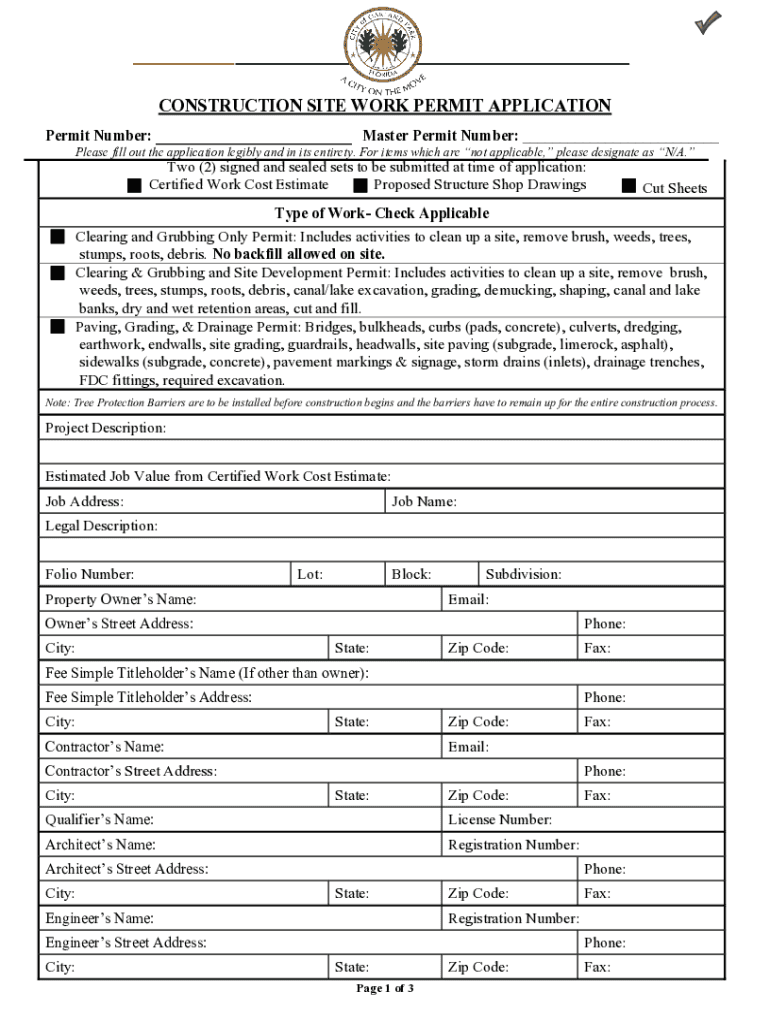  Construction Sitework Application 2021-2024