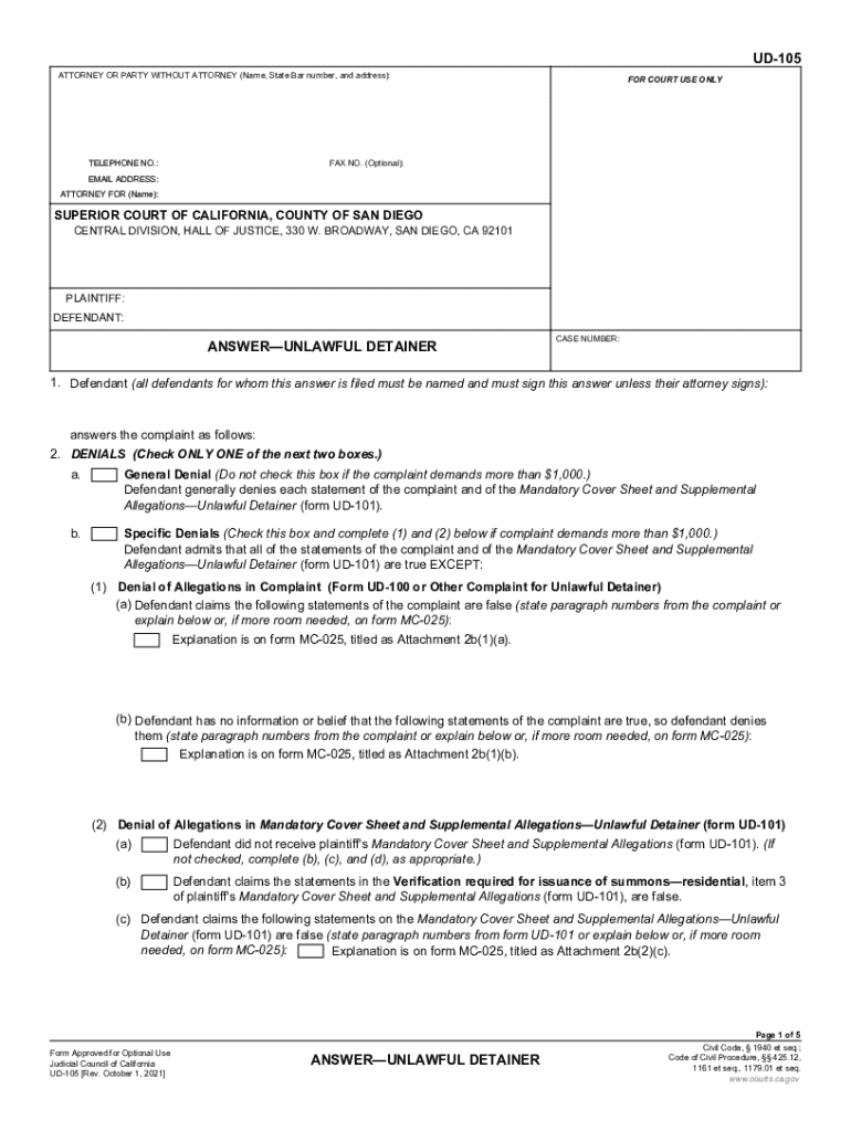  FL 141 DECLARATION REGARDING SERVICE of California 2021-2024