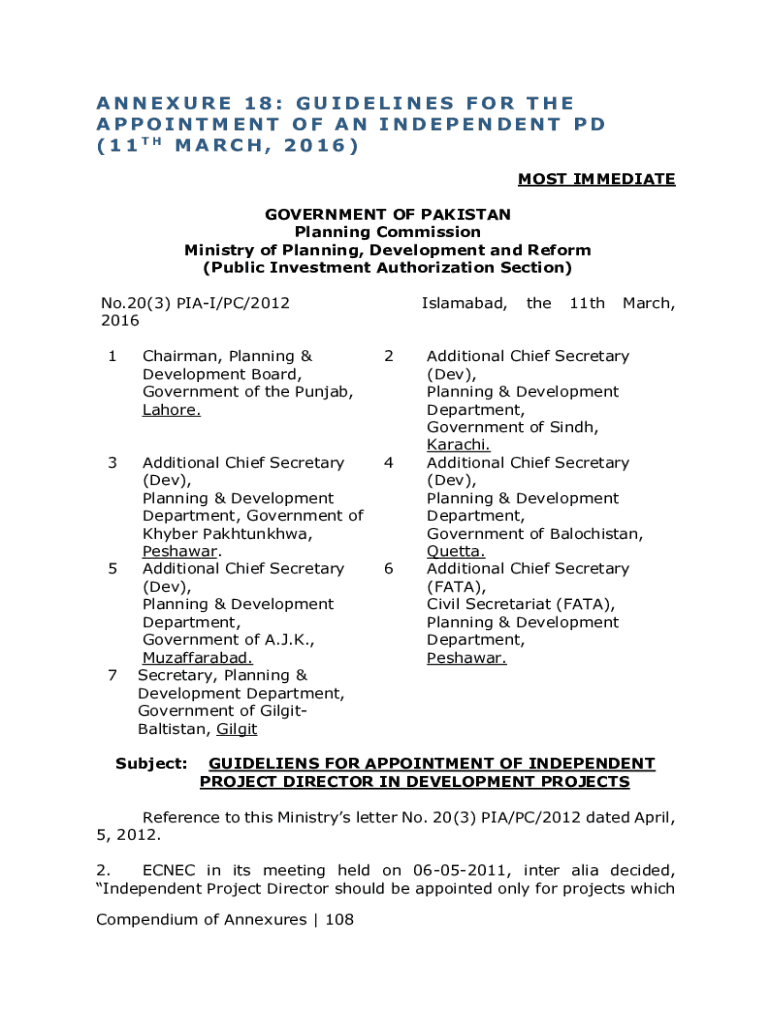 ANNEXURE 18 GUIDELINES for the APPOINTMENT of an  Form