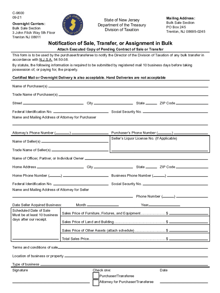  Www State Nj UspdfotherformsWhen Filing Form C 9600, Be Aware of the Following the 2021-2024