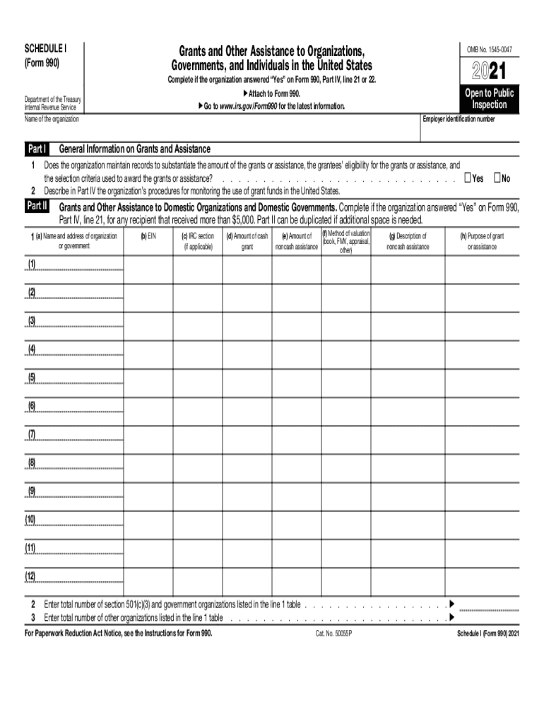  Www Irs Govforms Pubsabout Schedule I Form 990About Schedule I Form 990, Grants and Other Assistance to 2021