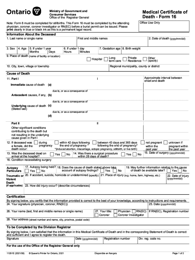 Ontario Form 16