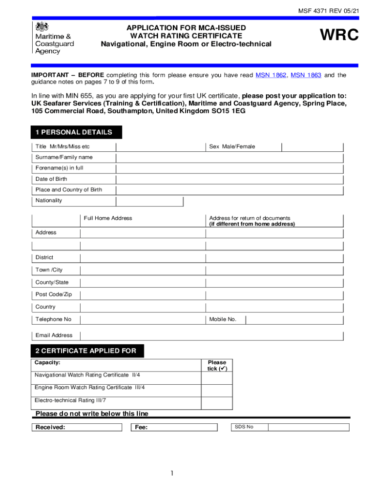 Form How to Apply for a Watch Rating Certificate