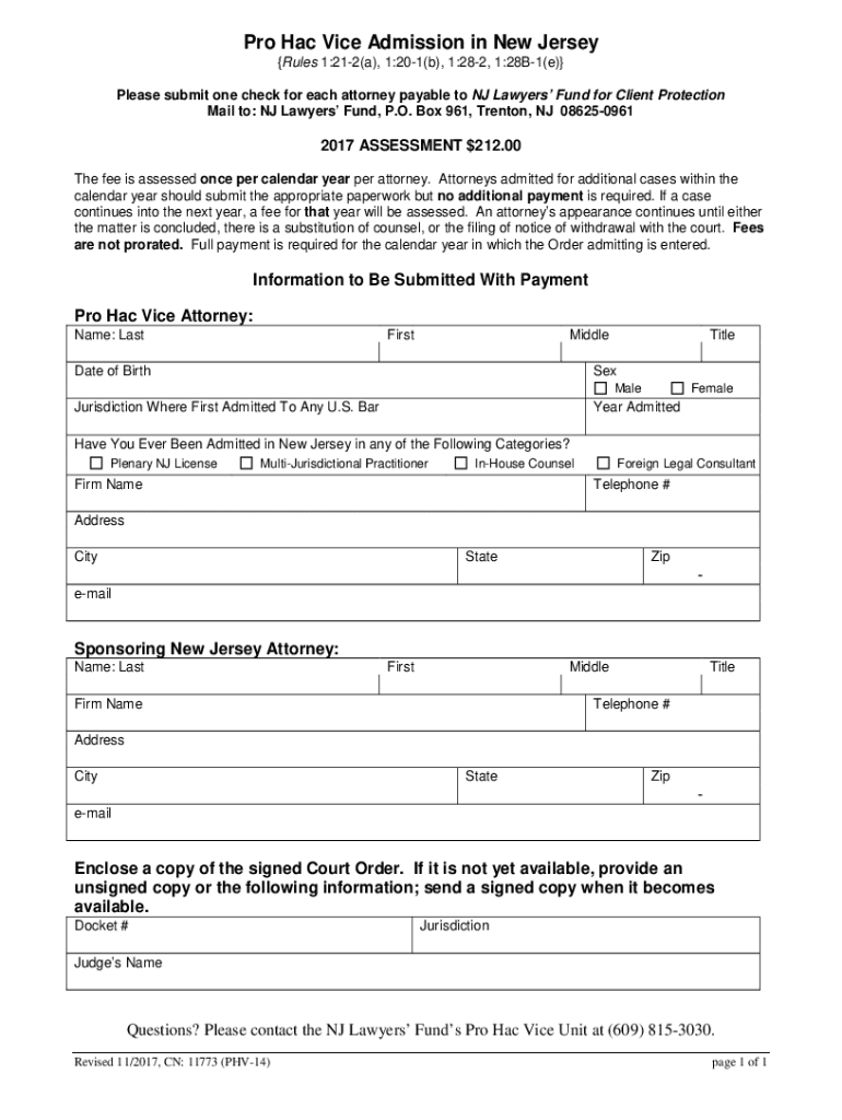  Fillable Online Please Submit One Check for Each Attorney 2017-2024