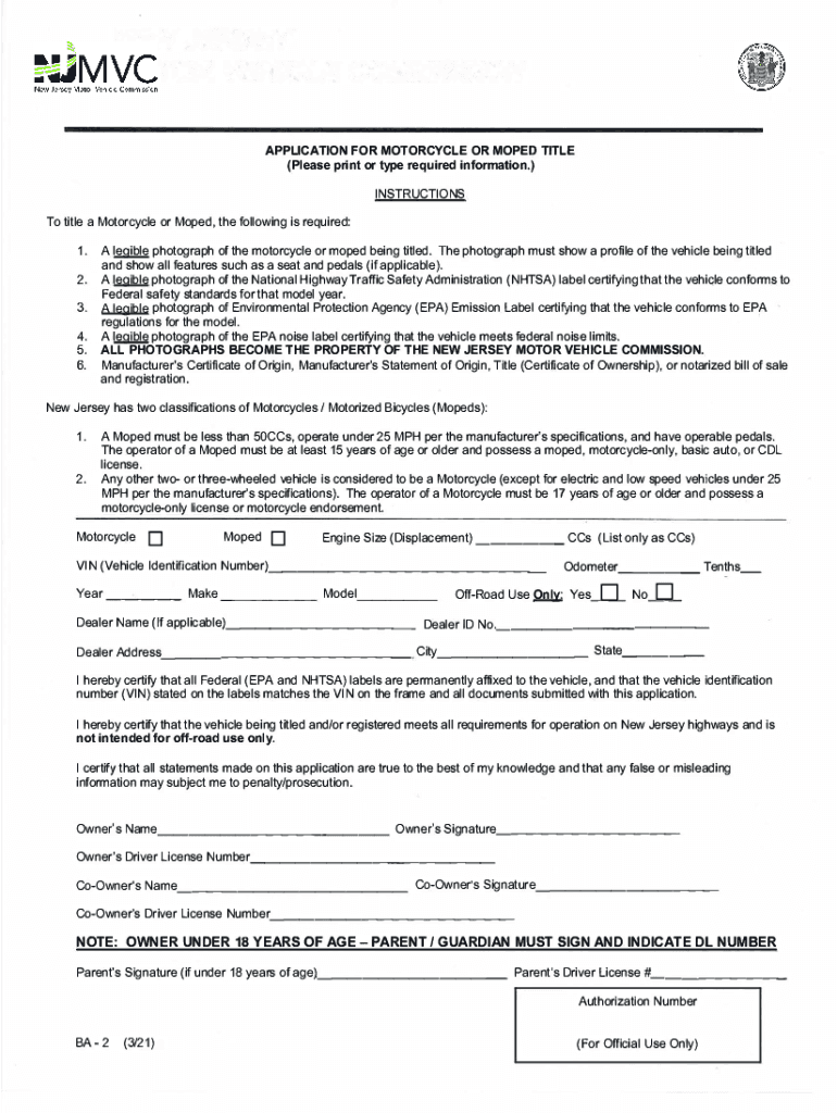 Application for Motorcycle Road Guard Certificate  Form