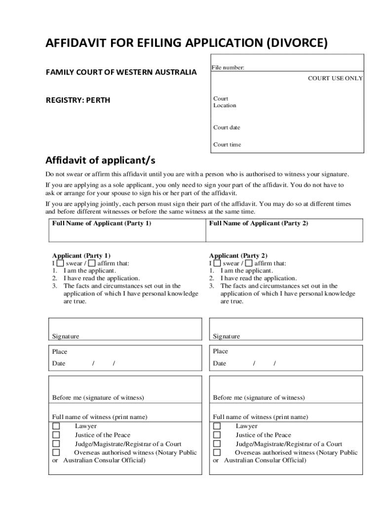  Family Court Application Divorce Form 2021-2024