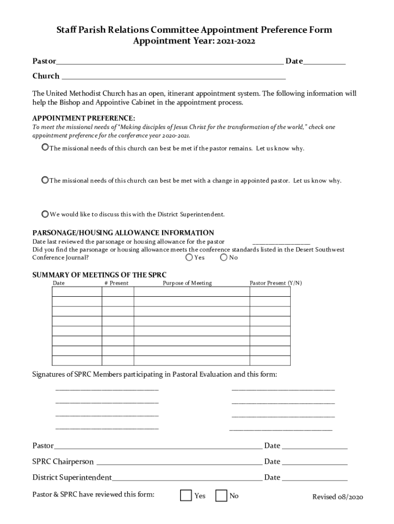 PDF Staff Parish Relations Committee Appointment Preference Form