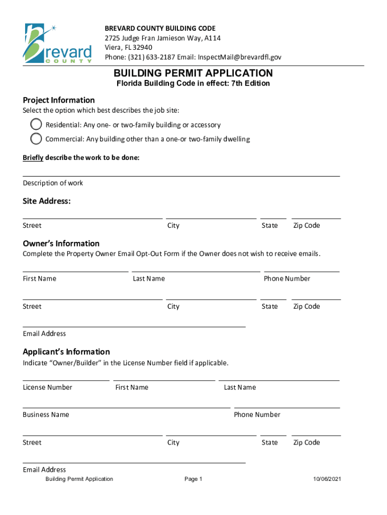 Brevard County Permit Department 2021-2025