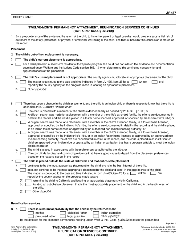  Child Reunified Welf &amp;amp; Inst Code, 366 21F California 2021-2024