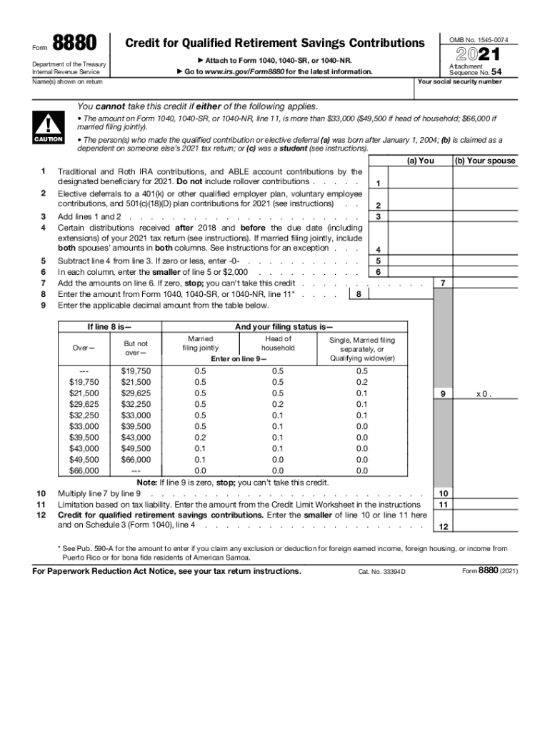  Form 8880 20 Attach to Form 1040, Form 1040A, or Form 2021