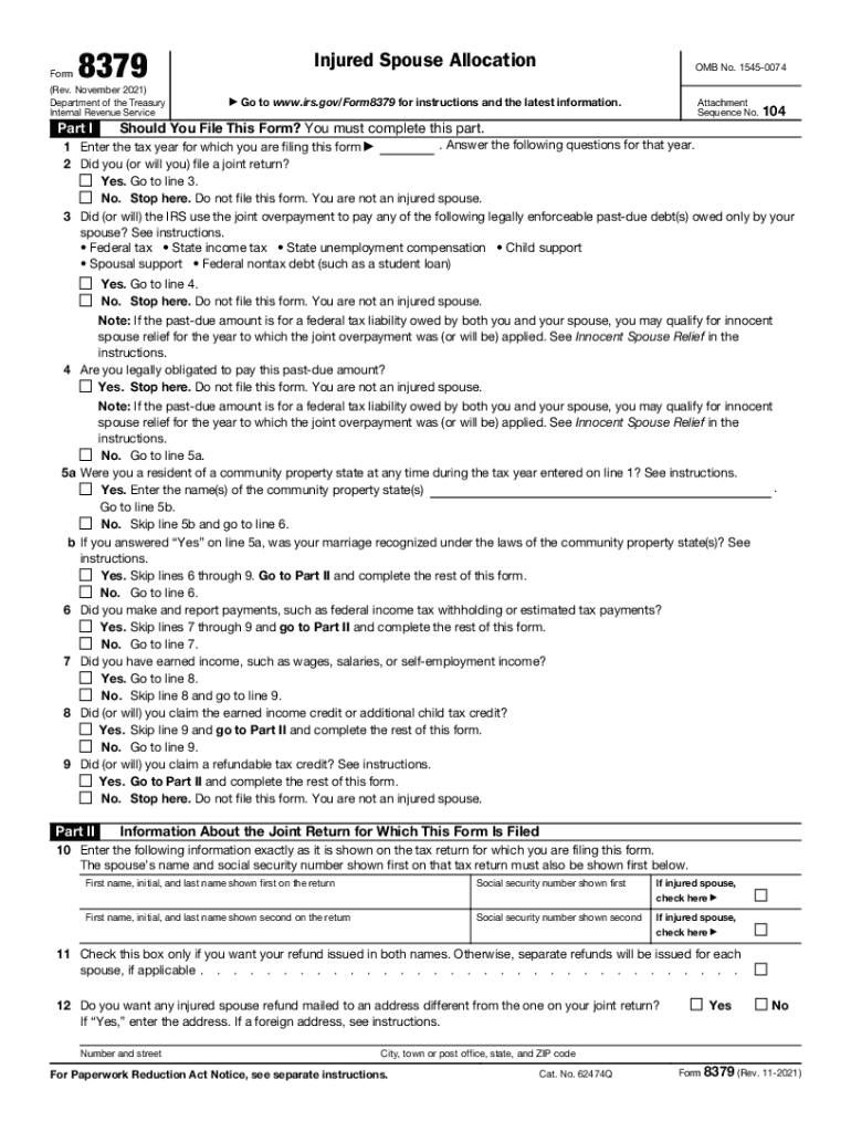  Form IRS 8379 Fill Online, Printable, Fillable 2021-2024