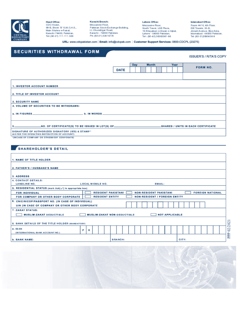 PSX Pakistan Stock Exchange, Stock Exchange Building  Form