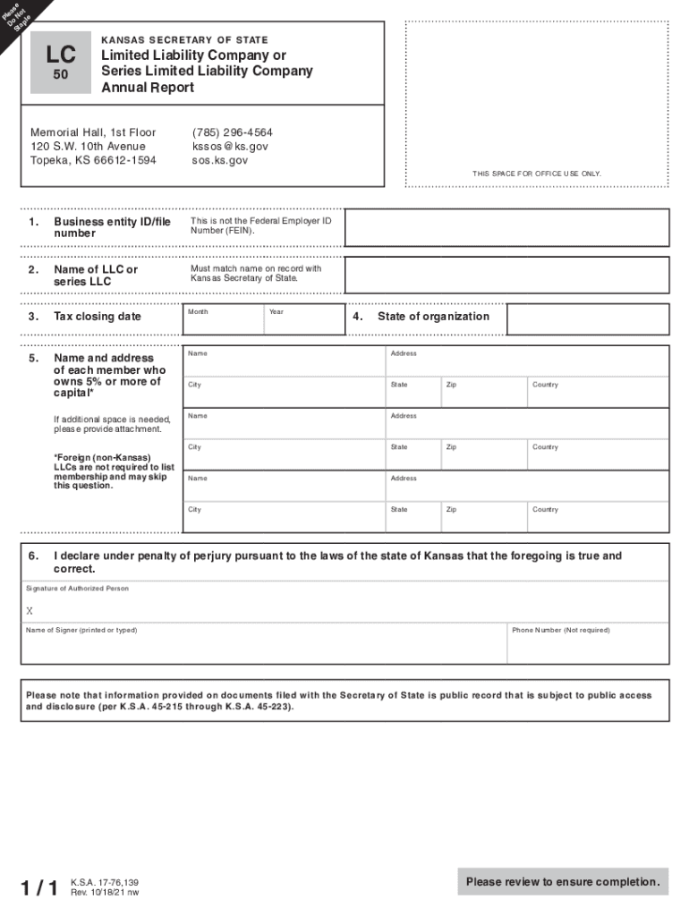 Form KS LC 50 Fill Online, Printable, Fillable, Blank