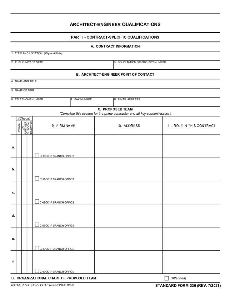 Get and Sign Form GSA SF 330 Fill Online, Printable, Fillable 2021-2022