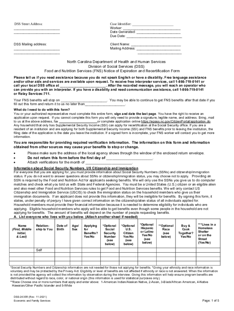 Get and Sign Form NC DSS 2435R Fill Online, Printable, Fillable 2021-2022